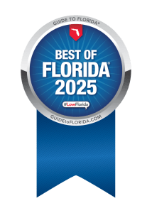 Badge for winning in the Most Romantic Restaurants category - Best of Florida Awards 2025